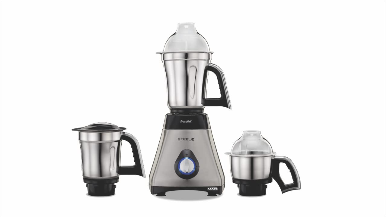 Preethi MG-212 750 W Mixer Grinder  (MG 212 | 3 Jars | Steel/Black