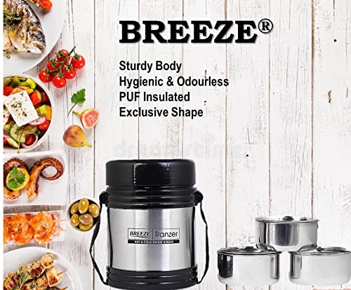 Breeze Ranzer 3 Steel Lunch Box Set of 3 containers