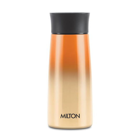 Milton Spectra 370 Thermosteel Hot and Cold Flask, 1 Piece, 370 ml, Orange/Yellow| Insulated Flask | Leak Proof | Soup Flask | Juice Flask | Thermos | Long Hours Hot and Cold