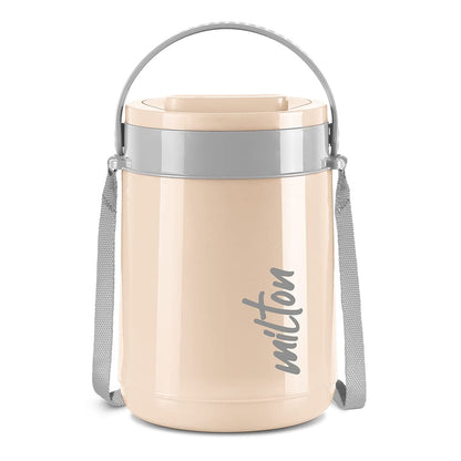 MILTON Classic Stainless Steel Tiffin With Lifter, 4 Container, 300 ml Each, Ivory | PU Insulated | Food Grade | Easy To Carry | Hot & Cold | Office | Outdoors | Food Grade