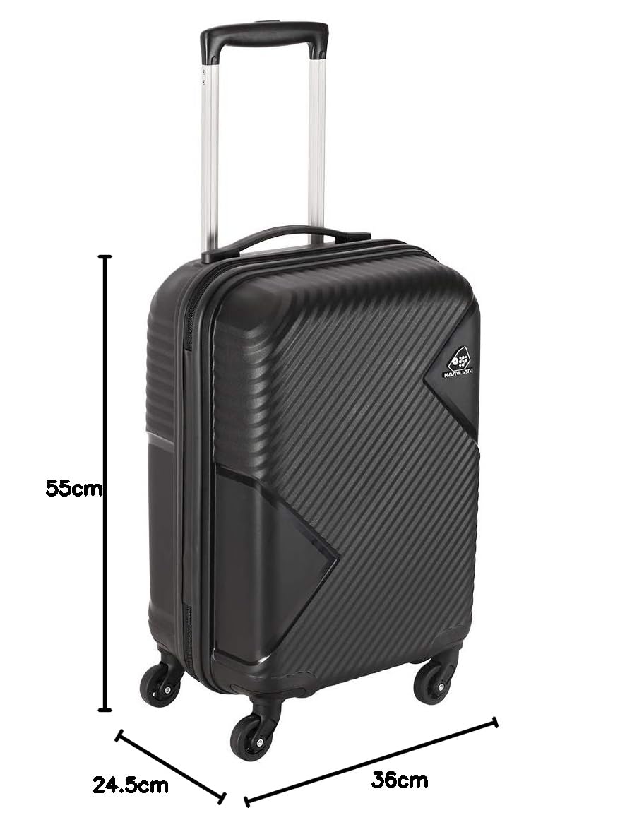 Kamiliant by American Tourister Kam Zakk Polypropylene 55 cms Black Hardsided Cabin Luggage (KAM Zakk SP 55CM - Black)