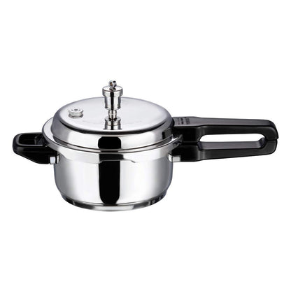 Vinod 18/8 Stainless Steel Pressure Cooker Outer Lid 3 Litre | Unique Sandwich Bottom Cooker | Induction and Gas Base | ISI and CE certified | 2 Years Warranty