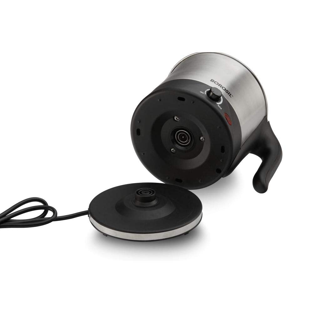 Borosil Omni 1.5 L Electric Kettle with Egg Tray, Stainless Steel Inner Body, Boil Water For Tea, Coffee, Soup, Silver