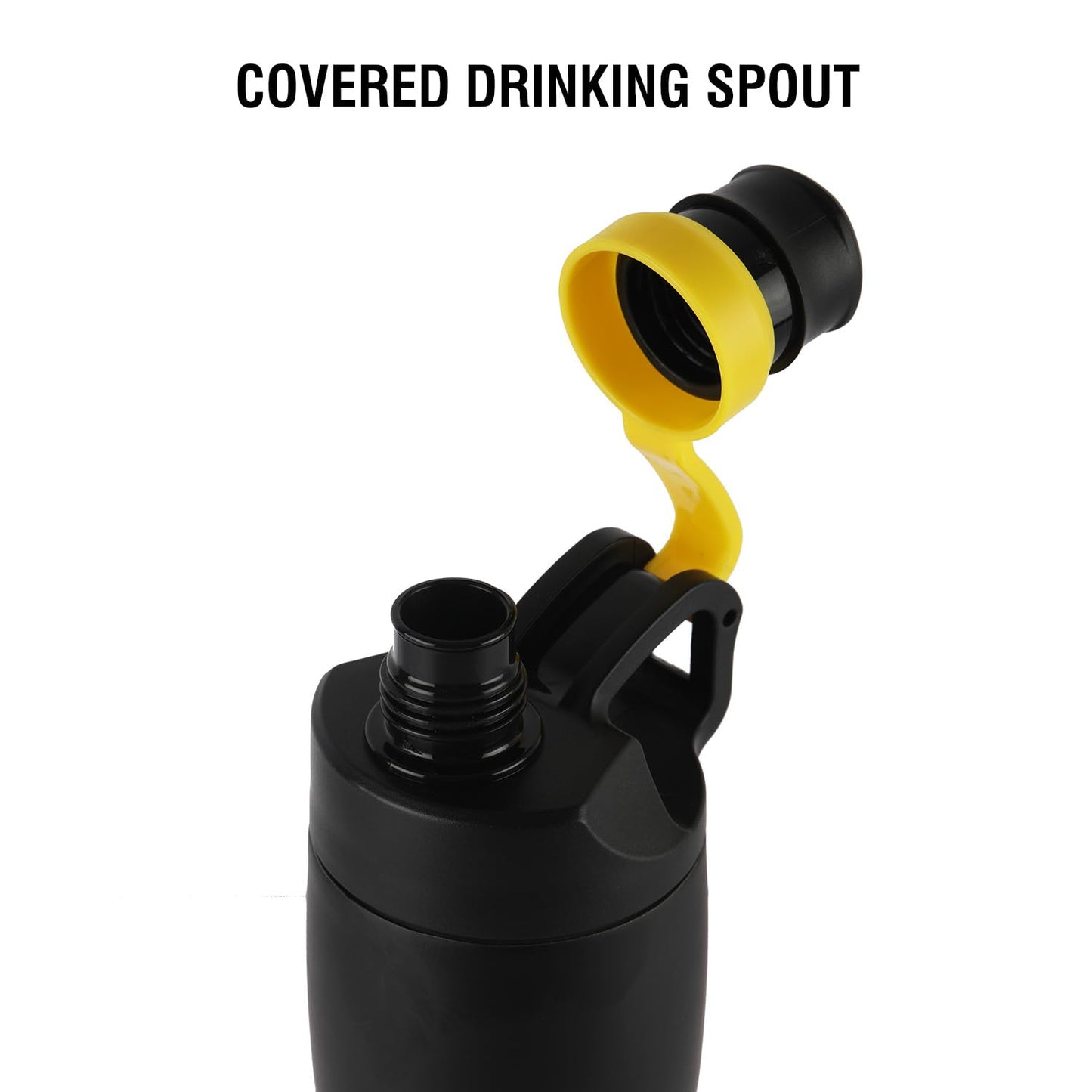 Cello Force Vacuum Insulated Flask | Hot and Cold Water Bottle with Anti-Slip Grip | Double Walled Sports Bottle for Travel, Home, Office, School | 700ml, Yellow