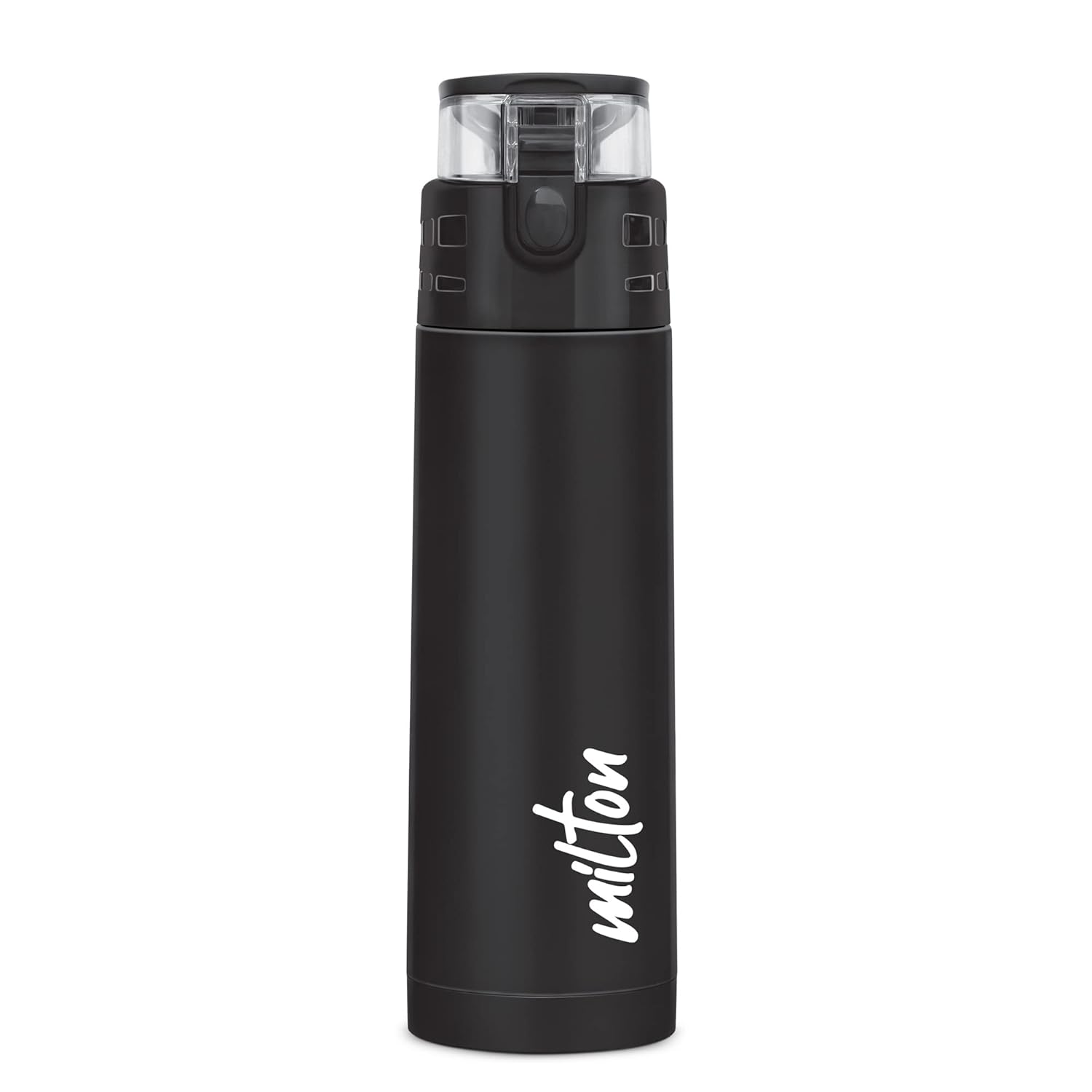 Milton Atlantis 400 Thermosteel Water Bottle 350 ml, 24 Hr Hot and Cold I Leak Proof Lid, ISI Certified I Vacuum Insulated I for Office, Gym, School I Black