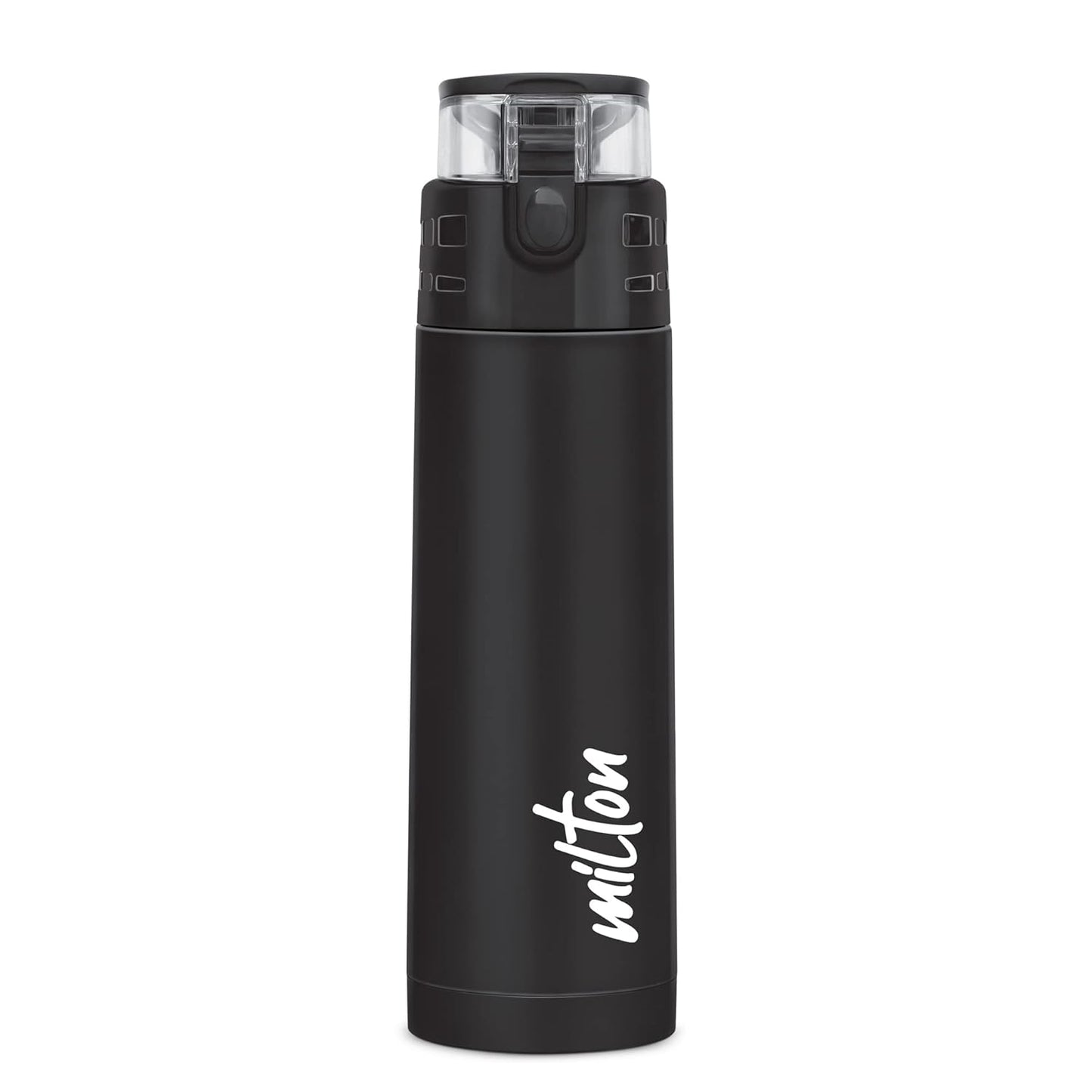 Milton Atlantis 400 Thermosteel Water Bottle 350 ml, 24 Hr Hot and Cold I Leak Proof Lid, ISI Certified I Vacuum Insulated I for Office, Gym, School I Black
