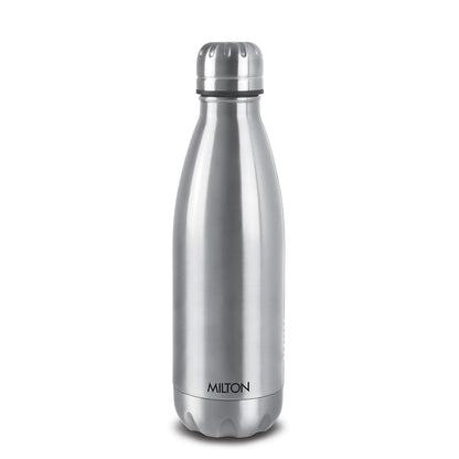 Milton Duo DLX 500 Thermosteel 24 Hours Hot and Cold Water Bottle, 1 Piece, 500 ml, Silver | Leak Proof | Office Bottle | Gym | Home | Kitchen | Hiking | Trekking | Travel Bottle