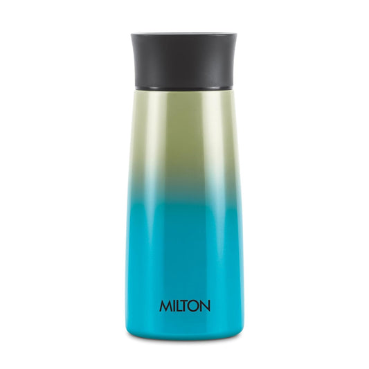 Milton Spectra 370 Thermosteel Hot and Cold Flask, 1 Piece, 370 ml, Green/Blue| Insulated Flask | Leak Proof | Soup Flask | Juice Flask | Thermos | Long Hours Hot and Cold