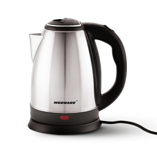 MODWARE Stainless Steel Electric Kettle 1.8 Litre, for Boiling Water, Making Tea and Coffee, Instant Noodles, Soup etc- Silver (1.8 Litre)