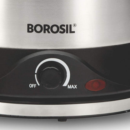 Borosil Omni 1.5 L Electric Kettle with Egg Tray, Stainless Steel Inner Body, Boil Water For Tea, Coffee, Soup, Silver