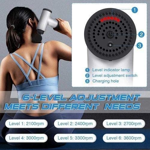 RF Portable Electric Fascial Gun KH-320 Massage Tool for Pain Relief | Mini Gun Massager with 4 heads | Massager For Pain Relief & Recovery | Portable Handheld Electric