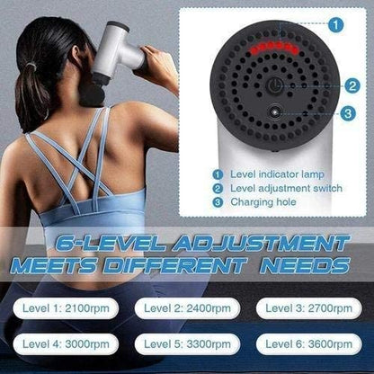 RF Portable Electric Fascial Gun KH-320 Massage Tool for Pain Relief | Mini Gun Massager with 4 heads | Massager For Pain Relief & Recovery | Portable Handheld Electric