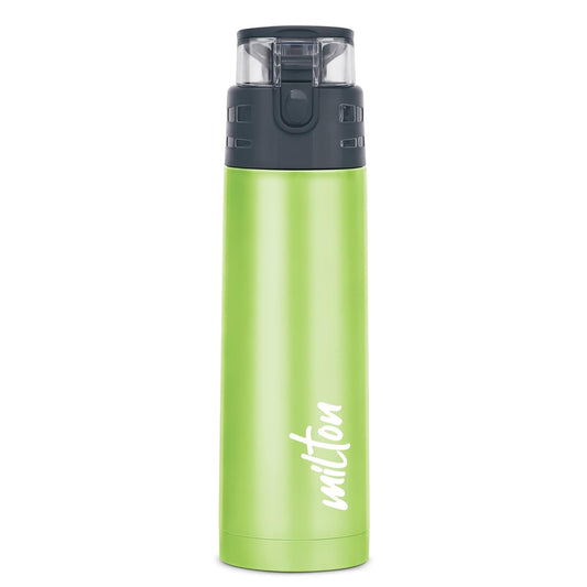 Milton Atlantis 600 Thermosteel Water Bottle 500 ml, 24 Hr Hot and Cold I Leak Proof Lid, ISI Certified I Vacuum Insulated I for Office, Gym, School I Green