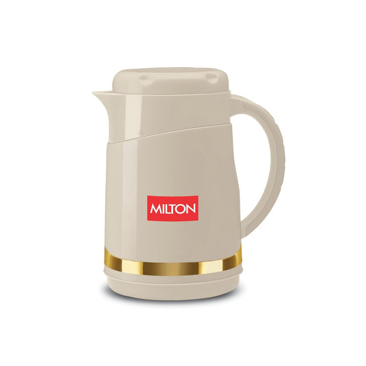 Milton Renova 750 Water Jug, PU Insulated Inner Stainless Steel Hot & Cold Jug, BPA Free, Leak Proof, 750 ml, Beige, Ideal for Tea, Coffee, Water, Hot Beverages