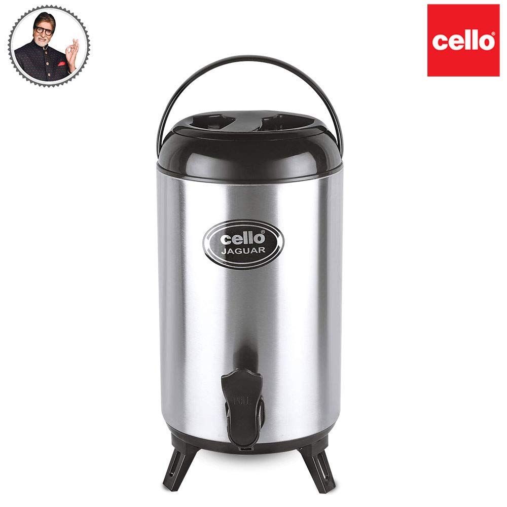 Cello Jaguar Stainless Steel Double Walled Water Jug, Hot and Cold, 4000ml