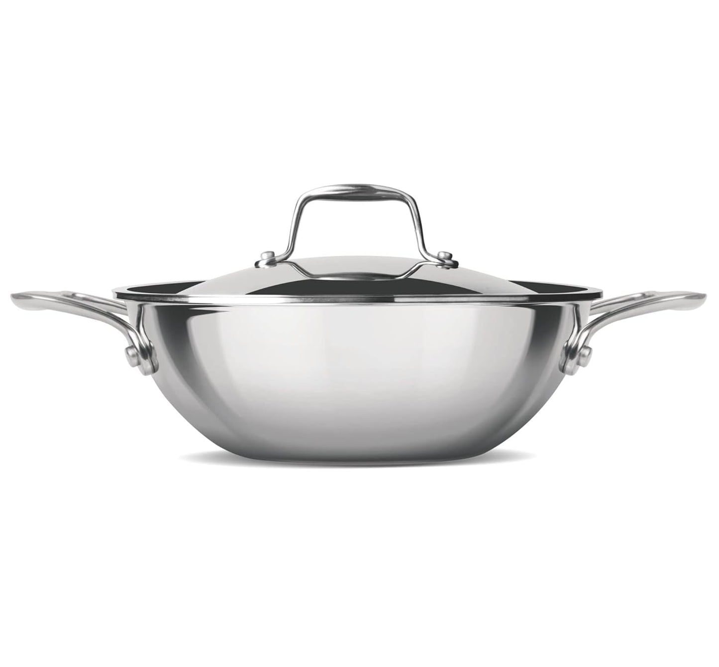 MILTON Pro cook TriPly Stainless Steel 22 cm Kadai with Lid, 2.2 litres, 3 Layer Kadhai for Cooking, Induction Bottom and Gas Stove Ready Cookware, Easy to Clean, 3 Years Warranty