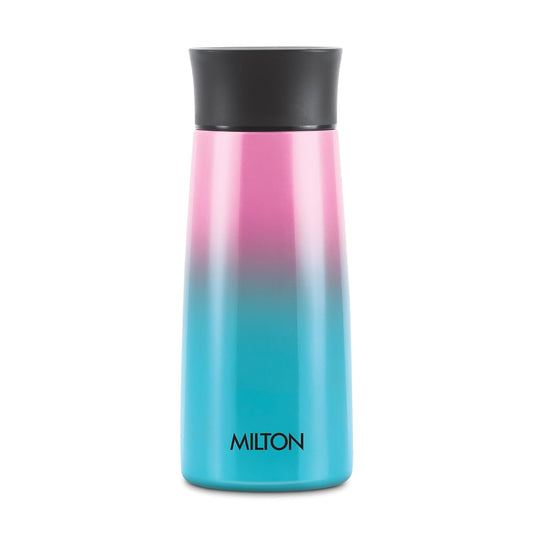 Milton Spectra 370 Thermosteel Hot and Cold Flask, 1 Piece, 370 ml, Pink/Blue| Insulated Flask | Leak Proof | Soup Flask | Juice Flask | Thermos | Long Hours Hot and Cold