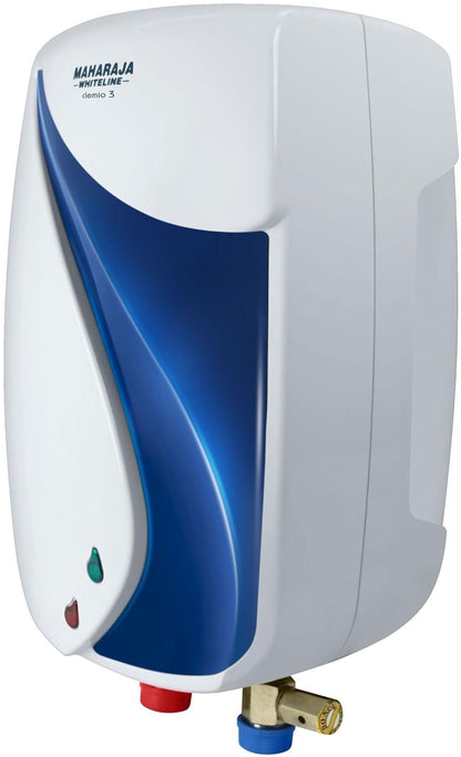 Maharaja Whiteline Abs Clemio 3 Water Heater, 3 Liters, White and Blue
