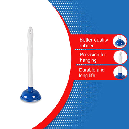 Cello Kleeno Max Multifunctional Plunger | Enhanced Pressure, Fit, and Suction | Plastic Handle For Comfortable Grip | Compact Design with Ergonomic Handle and Long-Lasting Durability | Blue