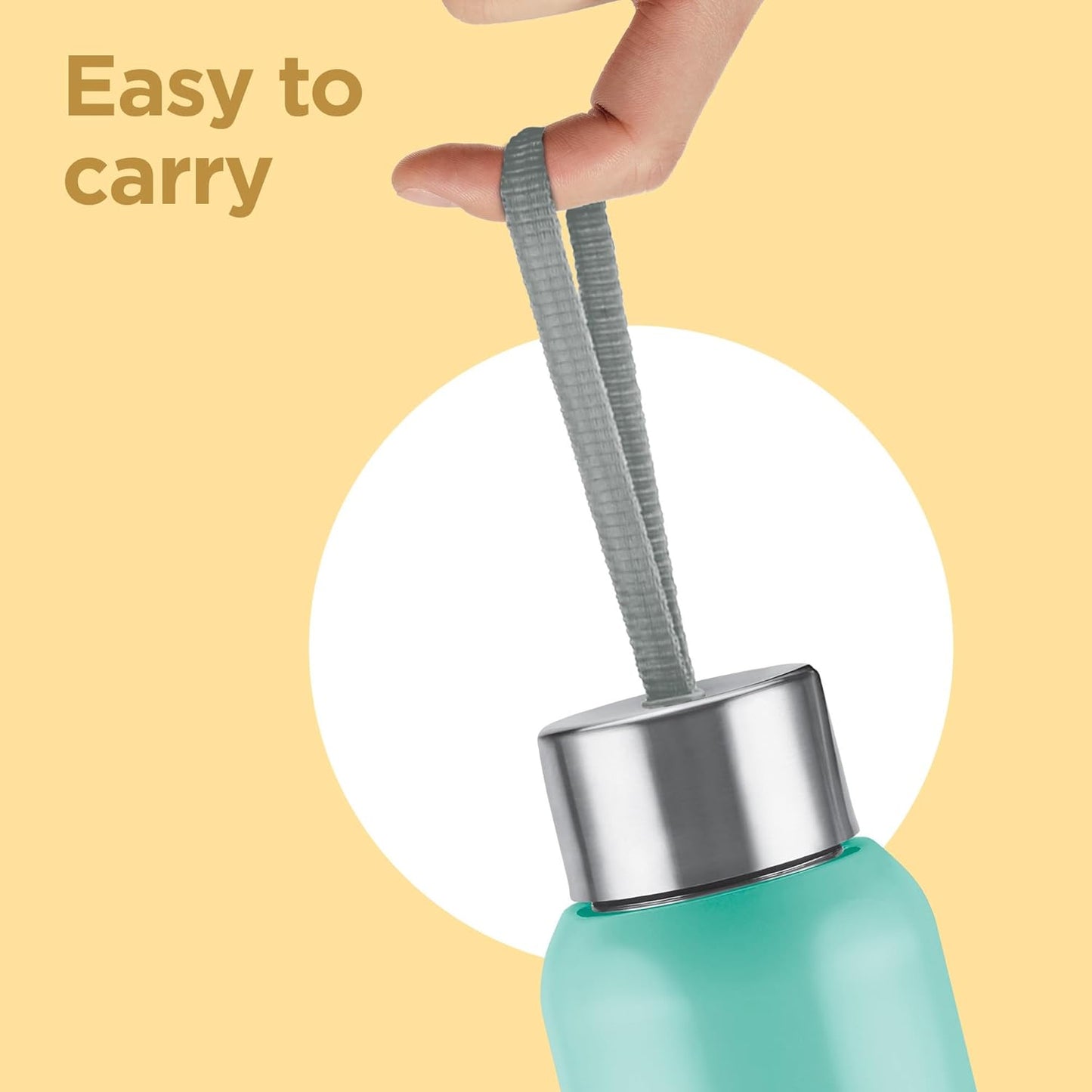 Milton Halo 900 Steel Thermoware, Inner Steel, PU Insulated, Leak Proof Water Bottle for School Kids, Office, Gym, Easy to Carry Strap, 600 ml, Aqua Green