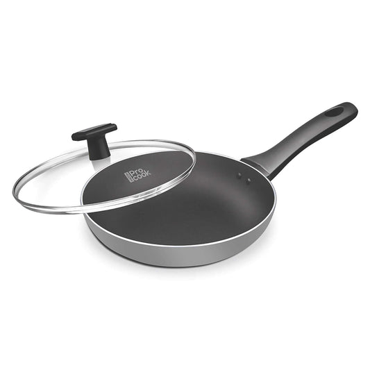 MILTON Pro cook Black Pearl Induction Fry Pan with Glass Lid, 26 cm /2.2 Litre | 1 Year Warranty