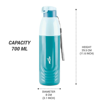 Milton Kool Nectar 900 Plastic Insulated Water Bottle, 700 ml Each, Purple & Sky Blue | Portable | Leak-Proof Flip Top Cap |Easy Grip | Hot or Cold | School | Office | Sports | Travel Bottle