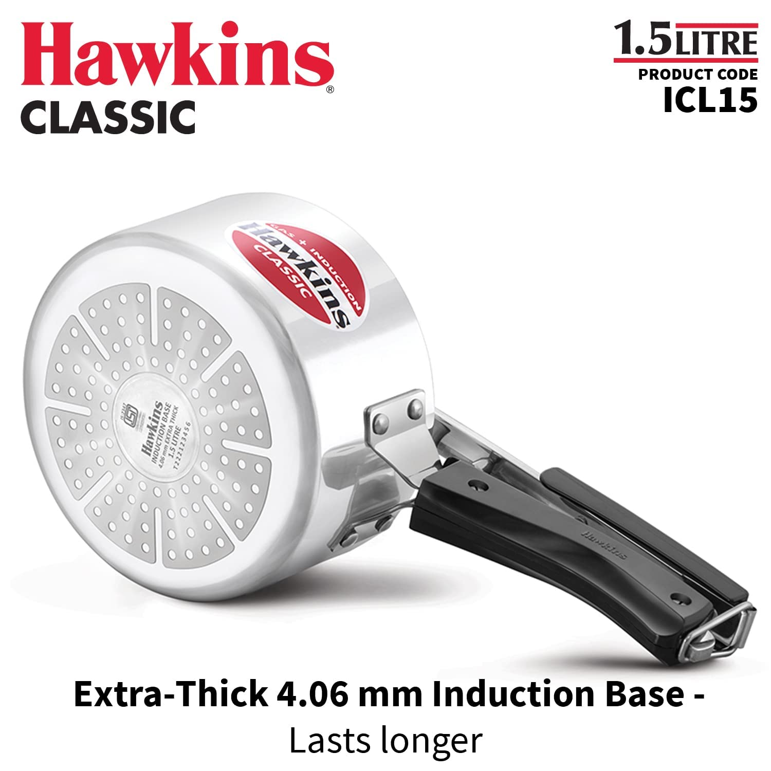 Hawkins Litre Classic Aluminium Pressure Cooker, Induction