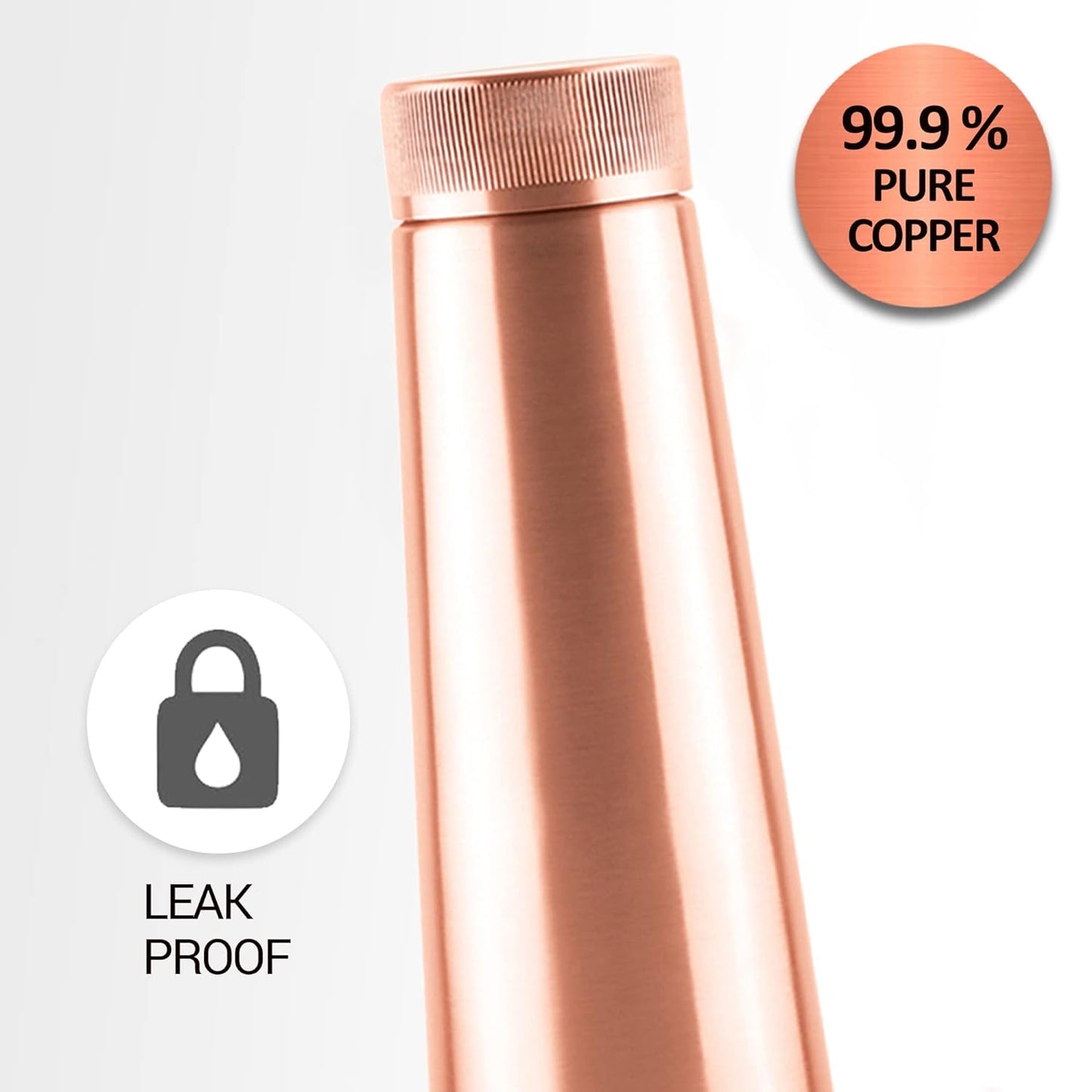 MILTON Copper Delight 1000 Water Bottle, 915 ml, Copper