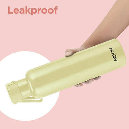 Milton Felice 1000 Thermosteel Water Bottle 880 ml, 24 Hr Hot and Cold I Leak Proof Lid, ISI Certified I Vacuum Insulated I for Office, Gym, School I Ivory