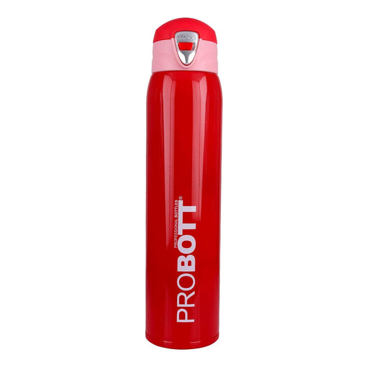 Probott Swift 950ml Thermoses Vacuum Insulated Flask Bottle, Stainless Steel Water Bottles, Red | Wide Mouth | Flip Top Cap | Hot and Cold | Leak Proof | Water | Tea | Coffee | Office | Travel