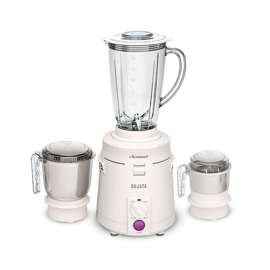 Sujata Supermix 900 Watts Mixer Grinder | 22000 Rotations Per Min | 90 Minutes Continuous Running | 3 Versatile Jars 1750 ml, 1000 ml and 400 ml