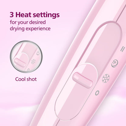 Philips Hair Dryer Bhc017/00 Thermoprotect 1200 Watts with Air Concentrator + Diffuser Attachment - Pink