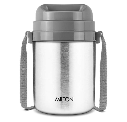 Milton Glint 4 Thermosteel Insulated Stainless Steel Tiffin Box, 1100 ml, Steel Plain