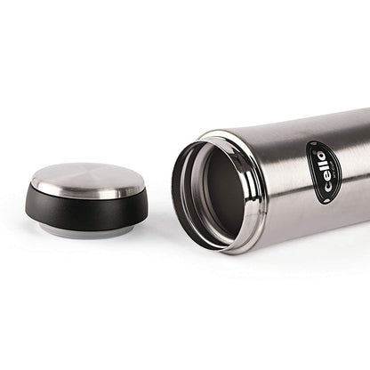 Cello My Cup Stainless Steel Double Walled Carry Flask, Insulated, 500ml, 1 Unit, Silver