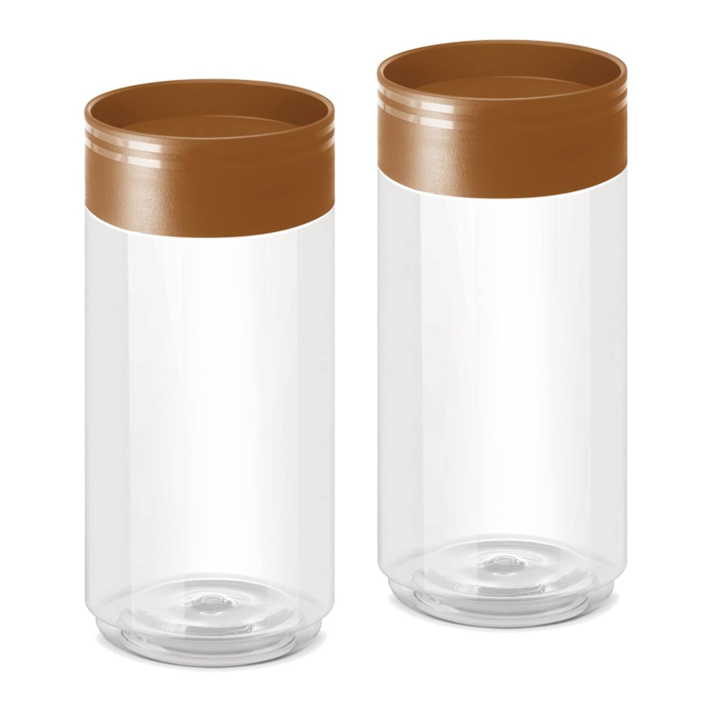 MILTON Stack IT 1000 Airtight Plastic Storage Jar and Container Set Stackable BPA Free, Transparent Containers for Kitchen Grocery Storage, Multipurpose Organizer Jar 890 Ml Each, Set of 2, Brown