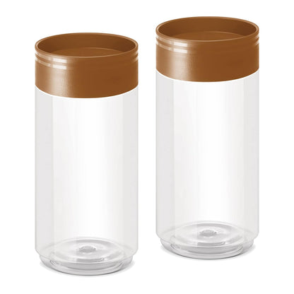 MILTON Stack IT 1000 Airtight Plastic Storage Jar and Container Set Stackable BPA Free, Transparent Containers for Kitchen Grocery Storage, Multipurpose Organizer Jar 890 Ml Each, Set of 2, Brown