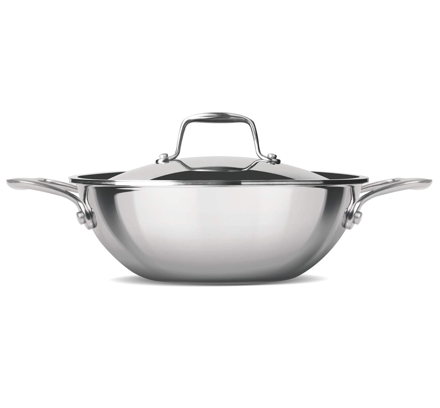 MILTON Pro cook TriPly Stainless Steel 26 cm Kadai with Lid, 3.6 litres, 3 Layer Kadhai for Cooking, Induction Bottom and Gas Stove Ready Cookware, Easy to Clean, 3 Years Warranty