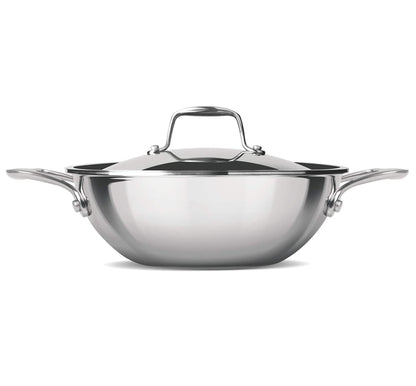 MILTON Pro cook TriPly Stainless Steel 26 cm Kadai with Lid, 3.6 litres, 3 Layer Kadhai for Cooking, Induction Bottom and Gas Stove Ready Cookware, Easy to Clean, 3 Years Warranty