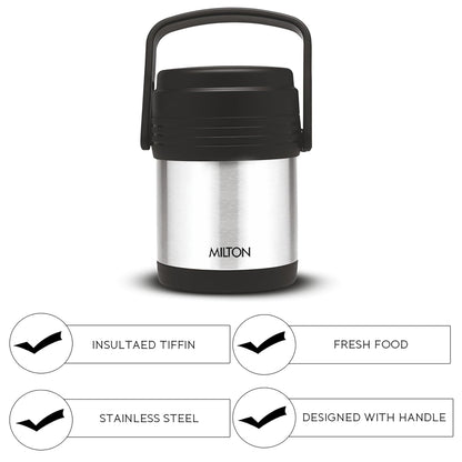 MILTON Thermosteel Hot Meal Container Lunch Box, Set of 4, Silver, Stainless Steel