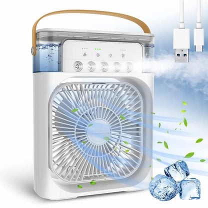 Mini Cooler for Room Cooling AC Portable Mini Fan Artic Cooler with 7 Colors LED Light, 1/2/3 H Timer, 3 Wind Speeds and 3 Spray Modes for Office,Home,Dorm,Travel1(Multicolor)