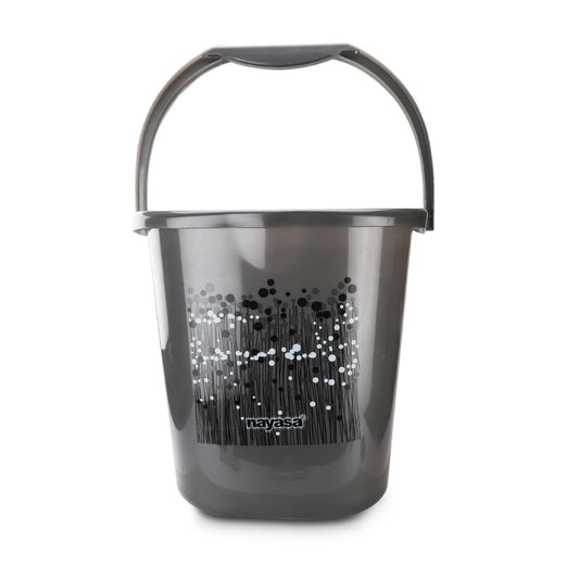 Nayasa Plastic Funk Bucket 20 LTR | Bathroom Bucket | SQUARE BUCKET for Bathroom | Bucket | Black