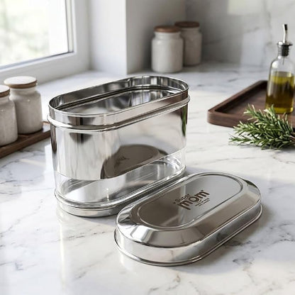 Apex ,Premium Stainless Steel Storage Container with Transparent Window Design, Airtight Kitchen Storage Jar for Rice, Pulses, Snacks & Dry Fruits