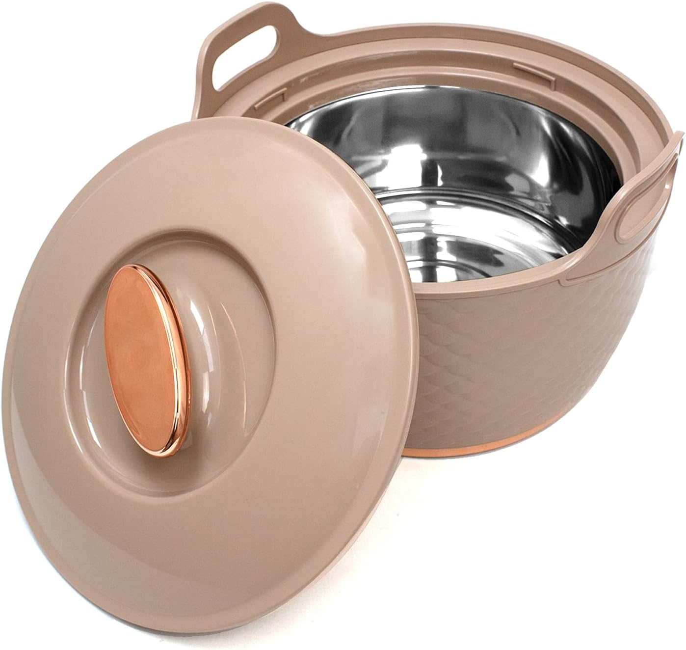 ASIAN Casserole Majestic Gold Stainless Steel Insulated Hotpot (ROSE, 2500ML)