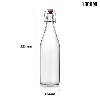 CELLO Aquaria Glass Water Bottle | Freezer Safe & Leakproof Flip Cap | Stylish & Unique Design | Durable & Scratch Proof | 1000ml, Clear