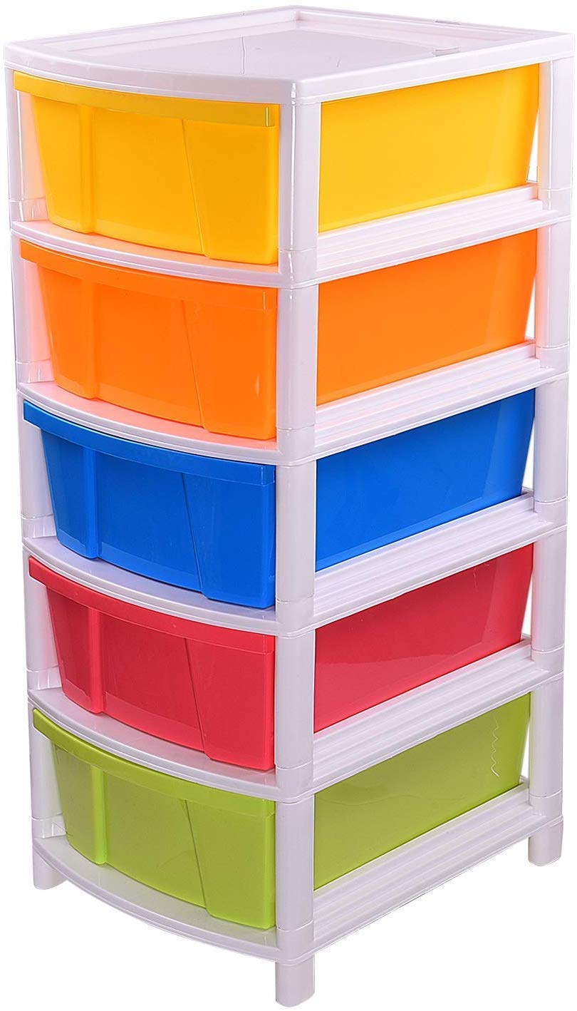 ARISTO Everest Multipurpose 5 Drawer Plastic Modular Chest Storage Organizer(Multicolor, Rectangular, Standard,36.5 x 31 x 40.3cms) (T)