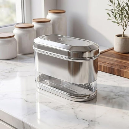 Apex ,Premium Stainless Steel Storage Container with Transparent Window Design, Airtight Kitchen Storage Jar for Rice, Pulses, Snacks & Dry Fruits