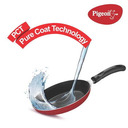 Pigeon Favourite Aluminium Duo Pack 250 Tawa, Fry Pan 240 (Red, Medium)