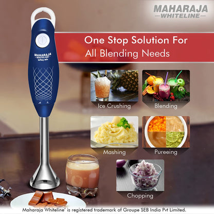 Maharaja Whiteline Infiny Mix Smart Hand Blender (175W), Turquoise Blue & White