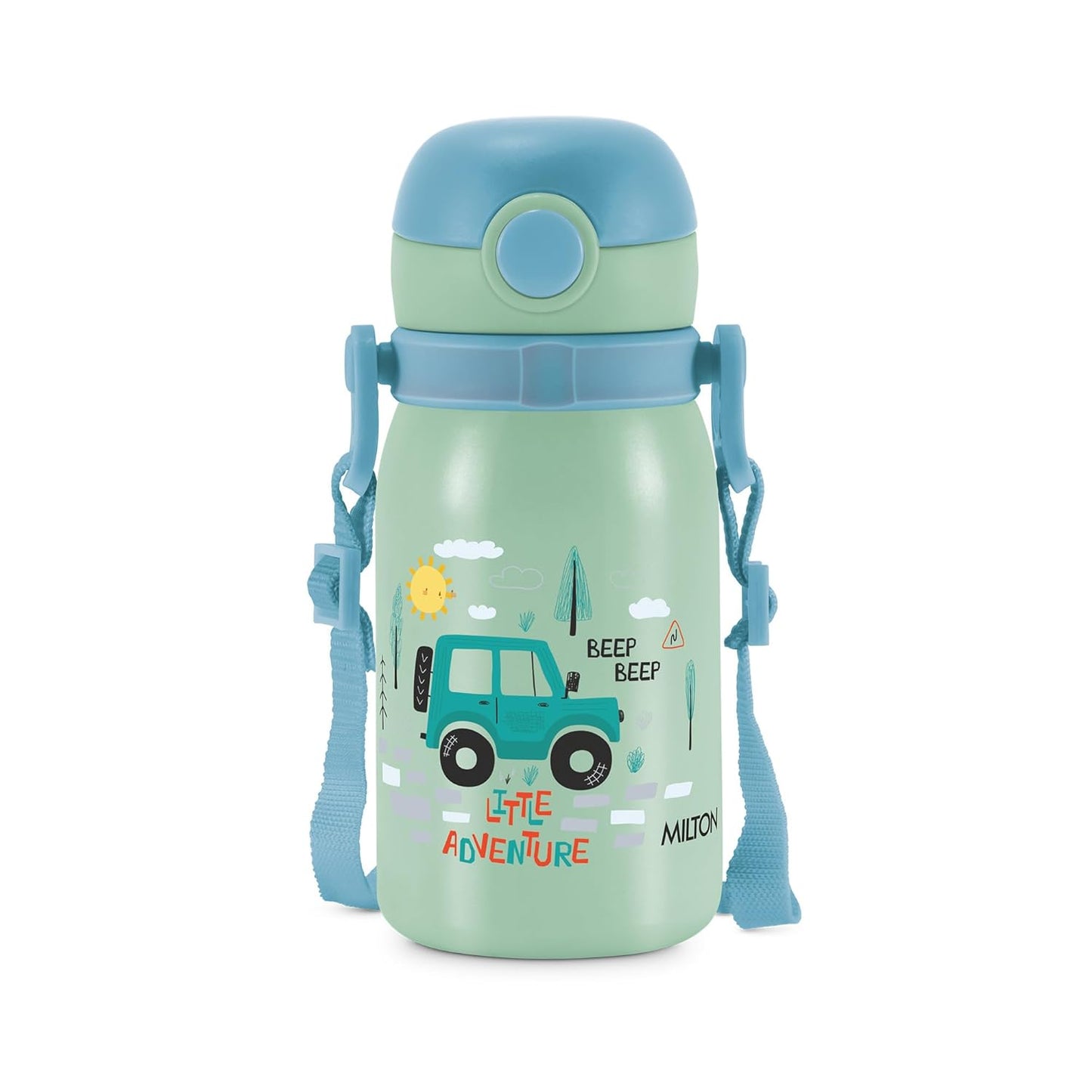 MILTON Torque 450 Car Stainless Steel Kids Water Bottle, 460 ml, Assorted Colours