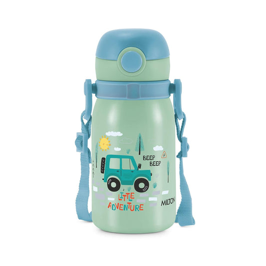 MILTON Torque 450 Car Stainless Steel Kids Water Bottle, 460 ml, Assorted Colours